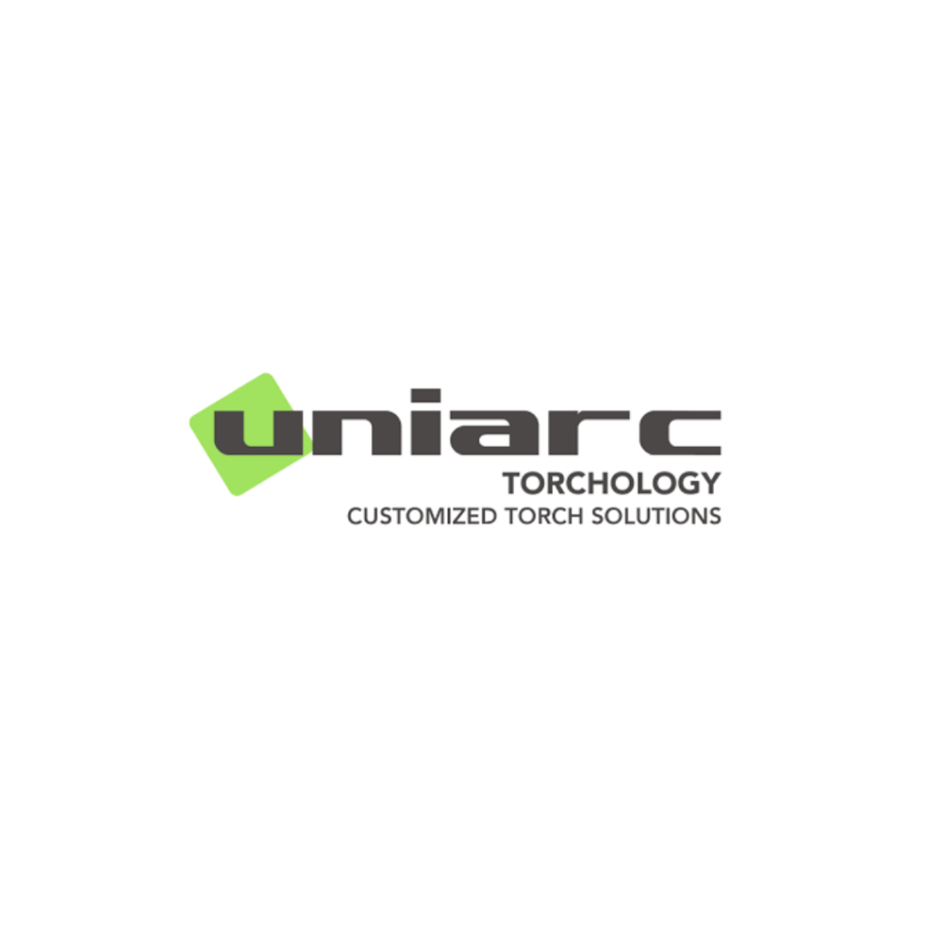 Uniarc Torchology logo in white and black