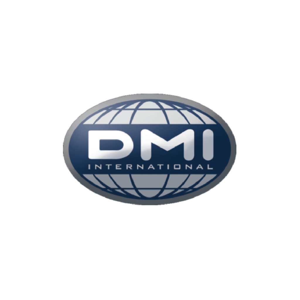 DMI International Logo in blue and grey