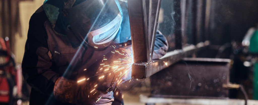 A man at welding work