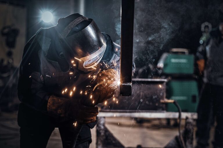 A man at welding work.