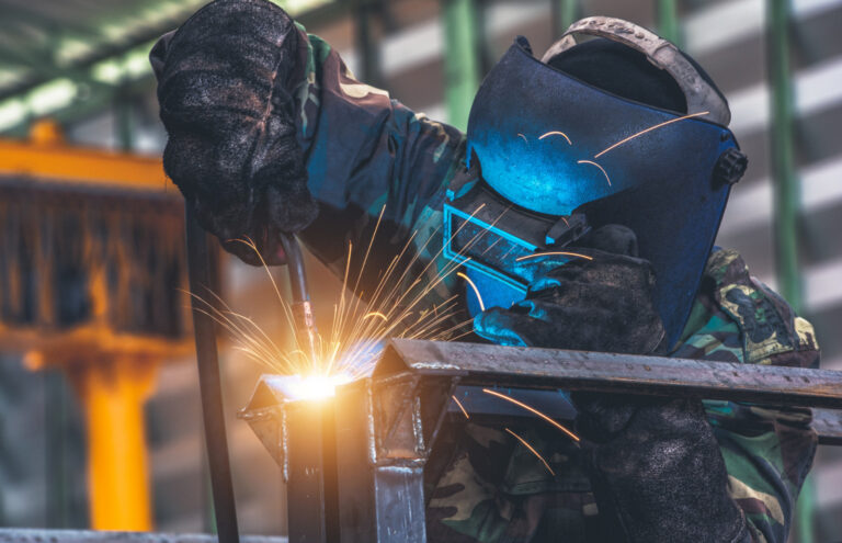 A man at welding work.