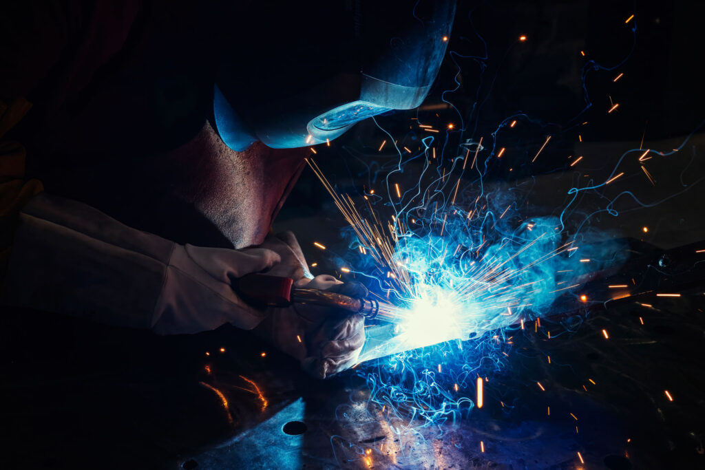 A man at welding work.